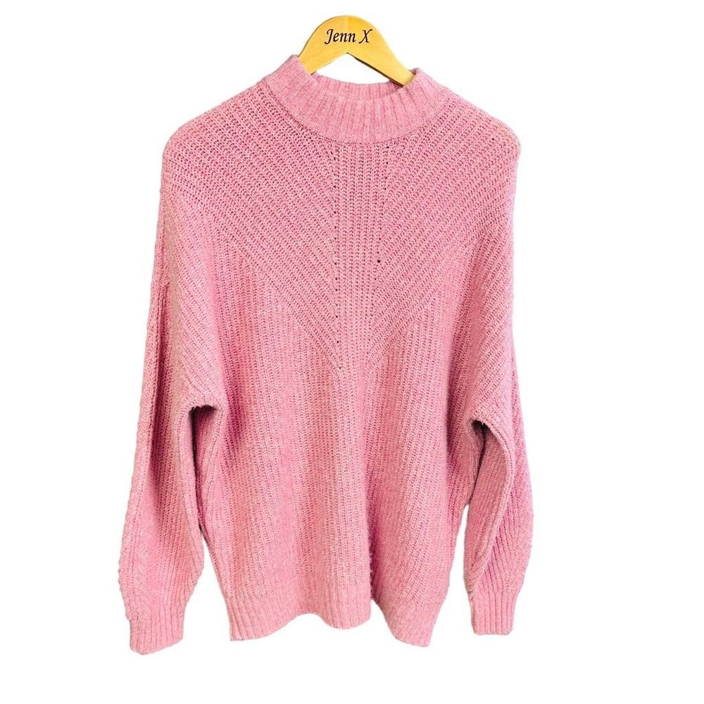 NWT Halogen Pink Long Sleeve Cable Knit Sweater Size Medium